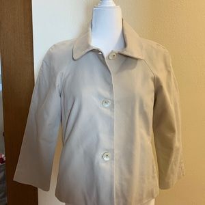 Banana Republic Beige Cotton Jacket with 3/4 Sleeves size M